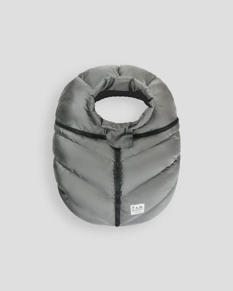 7AM Car Seat Cocoon - Metallic Grey Fleece