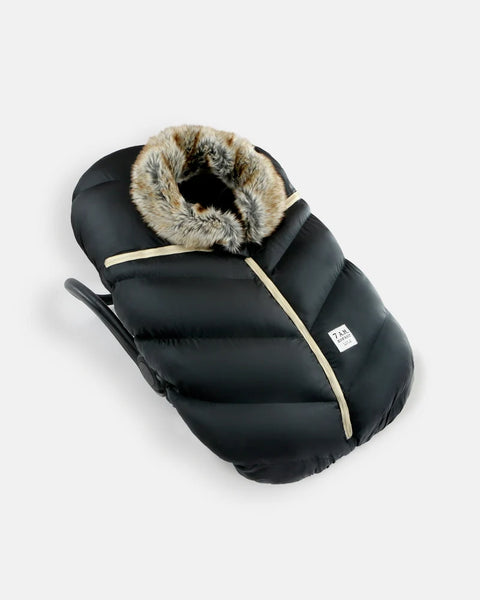 7Am Car Seat Cocoon - Black Faux Fur