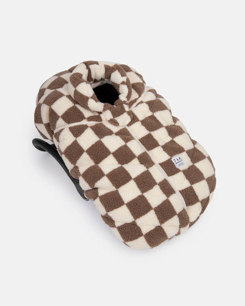7AM Car Seat Cocoon - Checkers Tan