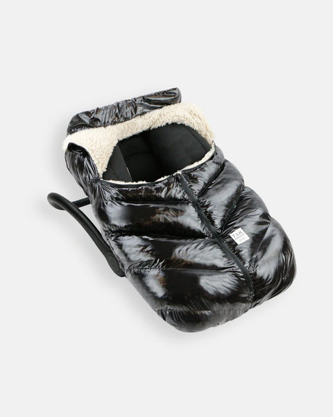 7AM Car Seat Cocoon - Black Polar Plush