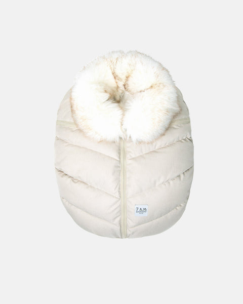 7AM Car Seat Cocoon - Tundra Beige White