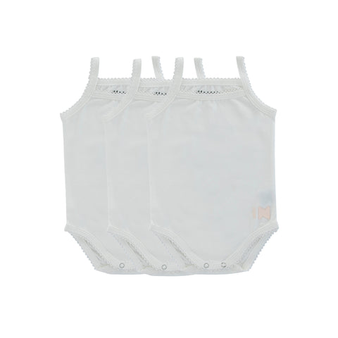 Noggi Girls White Bamboo Undershirts 3pk