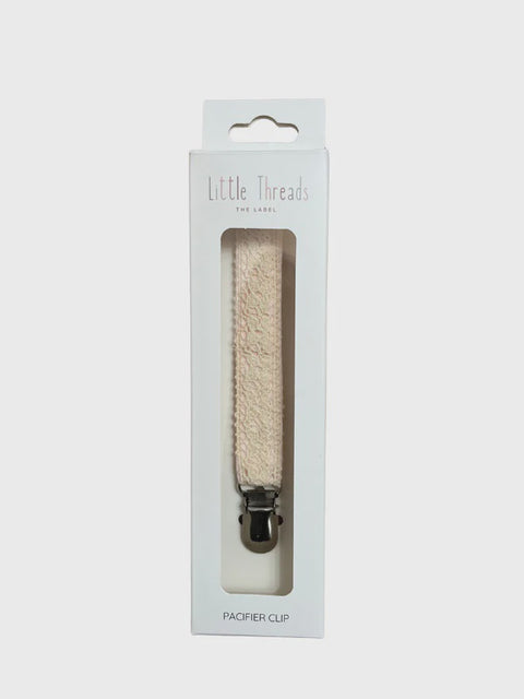 Little Threads Pacifier Clip - Crochet Ribbon Pink