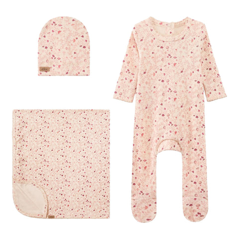 Adee Garden Sprinkles Footie Hat & Blanket Set - Pink