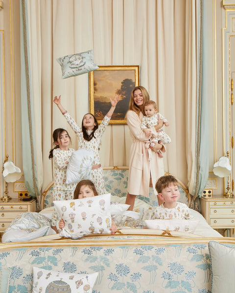 Atelier Choux Satin Pillow in Case - Hot Air Balloons