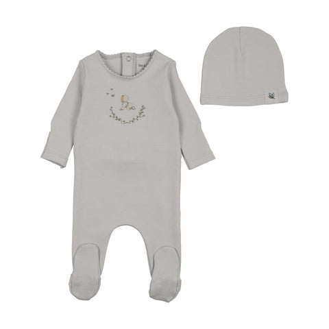 Bee and Dee Baby Image Footie+Beanie - Fortress