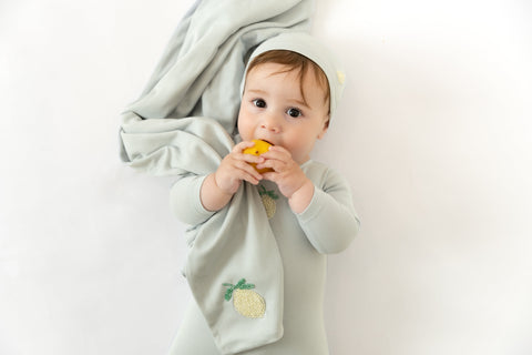 Bee and Dee Bead Applique Footie - lifestyle