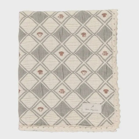 Bebe Organic Taupe Mushroom Blanket
