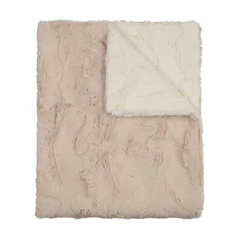Peluche Lux Fur Blanket - Beige & Natural