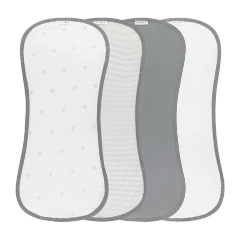 Ely's & Co. Burp Cloths Cotton 4Pk - Blue Gingham Bear