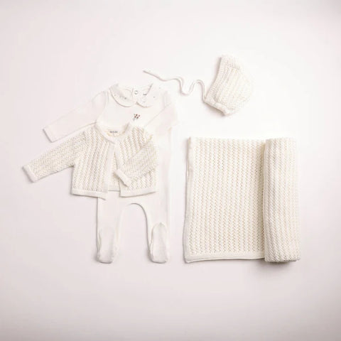 Bee and Dee Delicata Ensemble & Blanket Set - Linen