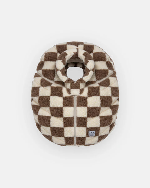 7AM Car Seat Cocoon - Checkers Tan