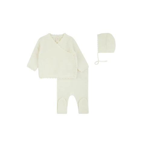 Daisy Gift Box Knit Kimono Bris Set+Bonnet