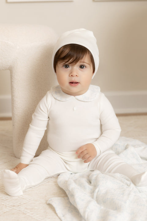 Bee and Dee Crepe Birdcage Footie+Beanie KCBF - Muted pink
