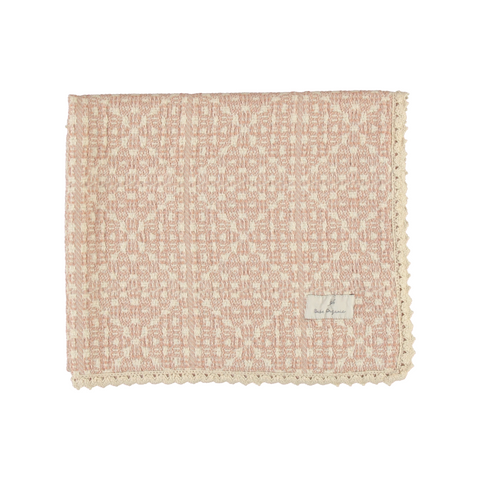 Bebe Organic Crochet Blanket - Faded Rose