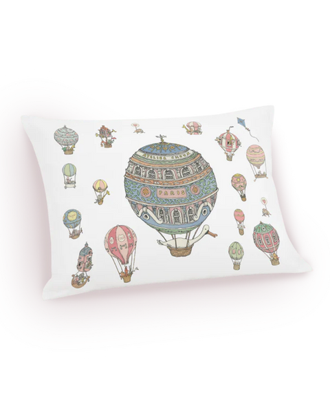 Atelier Choux Satin Pillow in Case - Hot Air Balloons