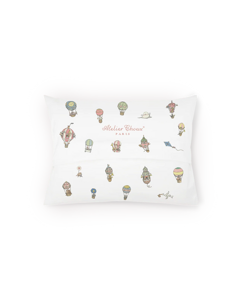 Atelier Choux Satin Pillow in Case - Hot Air Balloons