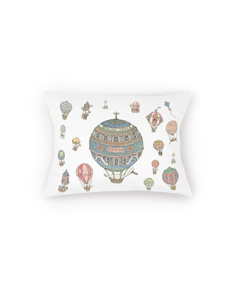 Atelier Choux Satin Pillow in Case - Hot Air Balloons