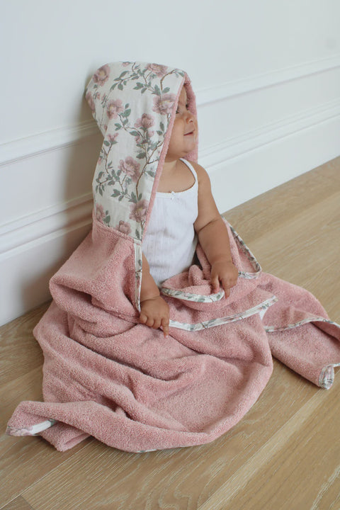 Little Threads Hooded Towel - Blush Meadow