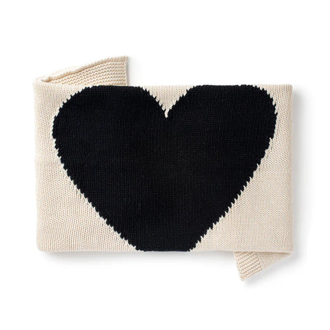 Domani Home Heart Knit Blanket - Black