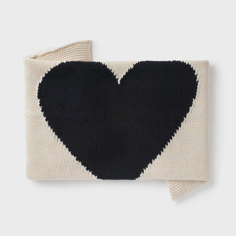 Domani Home Heart Knit Blanket - Black