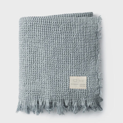 Domani Home Waffle Muslin Blanket - Blue