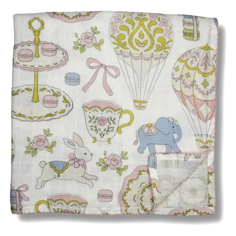 Little Threads Muslin Blanket - Dreamy Carousel