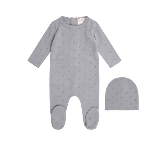 Mi Amour Everyday Bloom Footie + Hat - Blue