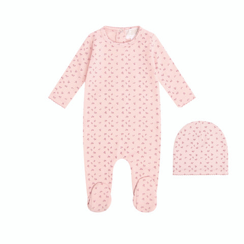 Mi Amour Everyday Bloom Footie + Hat - Pink