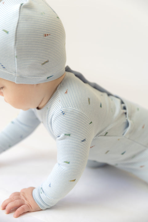 Bee and Dee Flag Print Footie - lifestyle