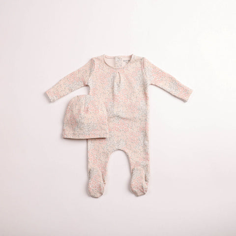 Bee and Dee Flowerscape Footie + Beanie - Girls Print
