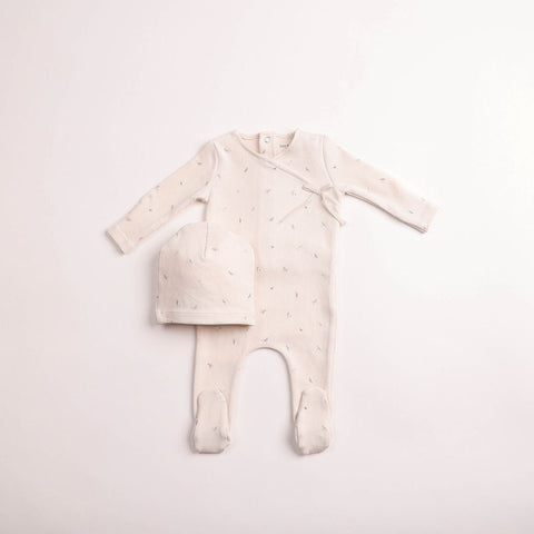 Bee and Dee Flutter & Fly Footie + Beanie - Ivory Boys
