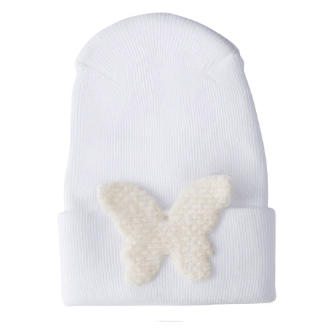 Adora Hospital Hat - Butterfly Fuzzy Ivory