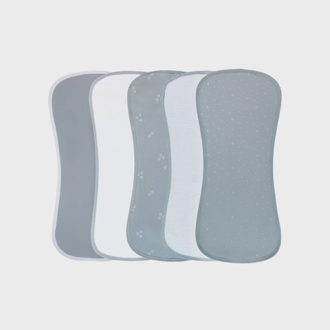 Ely's & Co. Cotton Burp Cloths - Boys Blue Leaf 5pk