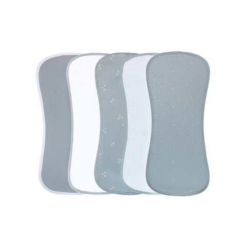 Ely's & Co. Burp Cloths Cotton 5Pk - Boys Blue Leaf