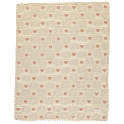 Bebe Organic Heart Mauve Blanket