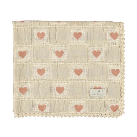 Bebe Organic Heart Mauve Blanket