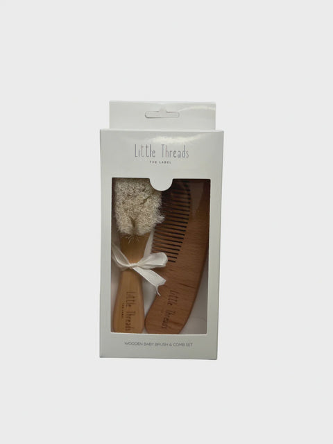 Little Threads Wooden Brush Set