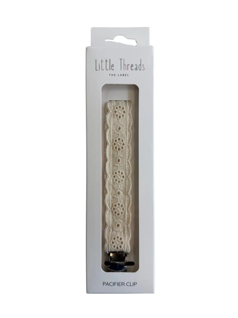 Little Threads Pacifier Clip - Eyelet Floral