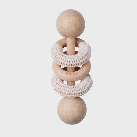 Picky Baby Rattle With Rings - Pink