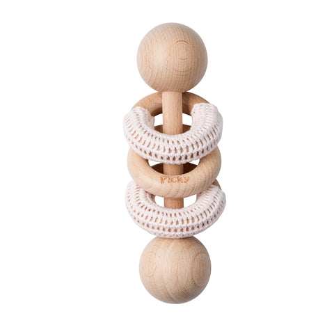 Picky Baby Rattle With Rings - Pink