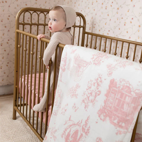 Petite Belle 5pc Crib Set - Toile Safra Rose Pink