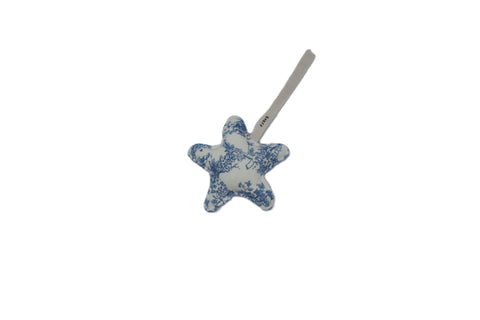 Baby O Toile Mini Plushie - Blue Star
