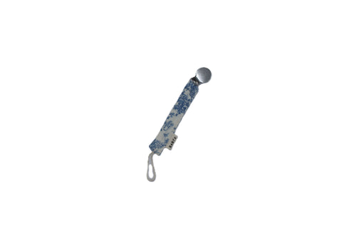 Baby O Toile Paci Clip - Blue