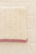 New Grain Pointelle Knit Blanket - Milk Cream lifestyle