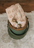 Peluche Floral Intarsia Knit Blanket - Rose