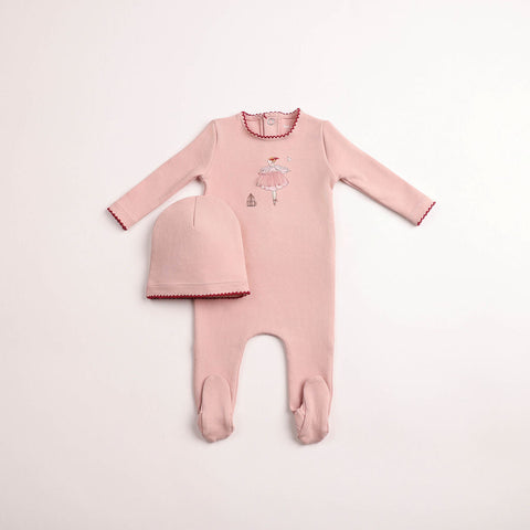 Bee and Dee Kids In Sketch Footie + Beanie - Caramel