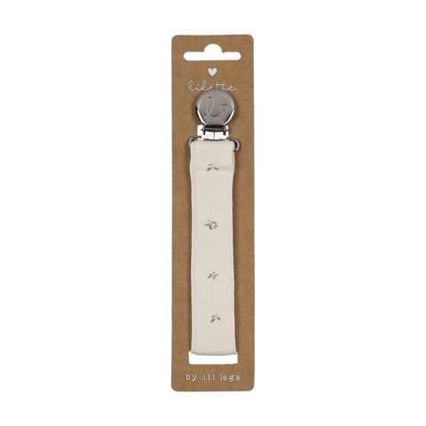 Lilette Bitsy Floral Pacifier Clip - Cream Oat