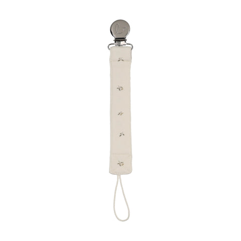 Lilette Bitsy Floral Pacifier Clip - Cream Oat