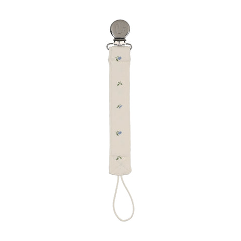 Lilette Bitsy Floral Pacifier Clip - Cream Blue